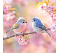 Plant Diamond Art Kits Adults, 5D Bird Diamond Painting Embroidery Kit for Beginners, DIY Full Round Drill Crystal Art Crafts, Paint by Numbers for Adults, Home Decoration Gifts 20x20 inch y-z493