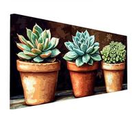 Plant Diamond Art Kits Adults, 5D Diamond Painting Modern 2025 Design New, Square Full Drill Crystal Art Kit, DIY Cross Stitch Crafts Embroidery Pictures for Home Living Wall Room Decor 140x60cm S-74