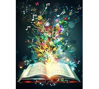 Plant Diamond Art Kits Adults Small 30x40cm, 5D Diamond Painting Kit Music Notes Full Drill, DIY Crystal Arts and Crafts for Adults, Crafts for Adults Kit Dimond Art Kit for Home Wall Decor Gifts N-7