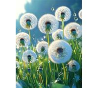 Plant Diamond Painting, White Diamond Art Kits Adults, Round Full Drill Gem Art Adults and Beginners, Crystal Rhinestone Cross Embroidery Craft Painting Sets, Home Wall Decoration 40x50cm 0U-394
