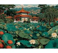 Plant DIY Paint by Numbers for Adults, Architecture Painting by Numbers Kits for Beginners, Adults Painting Kits with Acrylic Paint Brushes, DIY Crafts Canvas Kits, for Gifts Home Decor 16x12in 0-5090