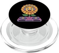 Plant Dj Sunflower Jam To The Beat Fun PopSockets PopGrip for MagSafe