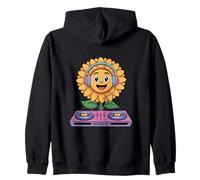 Plant Dj Sunflower Jam To The Beat Fun Zip Hoodie