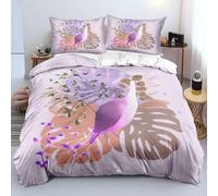 Plant Duvet Cover Single Bedding Set Hand-painted 3D Duvet Cover Set with 2 Pillowcases - Ultra-Soft Microfibre Bedding for Kids, Teens & Adults