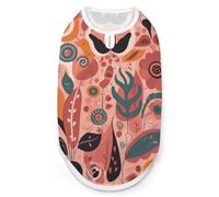 Plant Elements Pattern Dog Shirt Quick Dry Breathable Pet T-Shirt Soft Stretchy Sleeveless Vest Dog Apparel 2XL