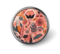 Plant Elements Pattern Round Badge Personalized Metal Lapel Pin Badges Fit Clothing Bags Hat Humorous Printed Brooch Badge Party Decorations Accessories for Men Women