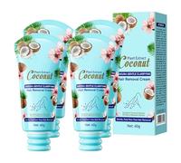 Plant Extract Coconut Gentle Clarifying Hair Removal Cream, with Coconut Oil and Cherry Blossom Extract, No Skin Irritation, 60g (4 PCS)
