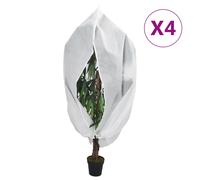 Plant Fleece Cover 4pcs White 2.36x2 m Non-Woven Fabric Zip Closure Reusable Kit