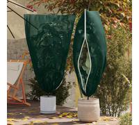 Plant Fleece Cover 5pcs Green 1.55x1.55m Non-Woven Fabric Zip Drawstring Protect