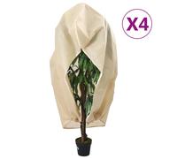 Plant fleece cover Beige 1.55x1.55m Non-Woven Zipper Drawstring Reusable 4pcs UK