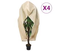 Plant Fleece Cover Beige 2.36x2 m Non-Woven Fabric Zip Drawstring 4pcs Reusable