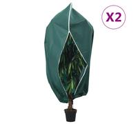 Plant Fleece Cover Green 1.55x1.55m Non-Woven Fabric with Zip & Drawstring Reuse