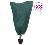 Plant Fleece Cover Set green 0.8x1.2m 8pc non-woven 70g/m² drawstring protection