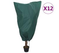 Plant Fleece Covers 12pcs Green 0.8x1.2m Non-Woven Fabric Frost Protection Pack
