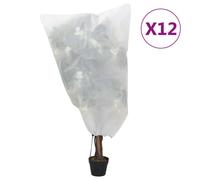 (white, 0.8 x 0.8 m/ 12 pcs) vidaXL Plant Fleece Covers with Drawstring Garden Frost Protection 70 g/mÂ²