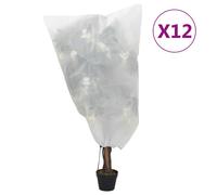 (white, 0.8 x 1 m/ 12 pcs) vidaXL Plant Fleece Covers with Drawstring Garden Frost Protection 70 g/mÂ²