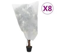 Plant Fleece Covers with Drawstring 8 pcs 70 g/m² 0.8x0.8 m