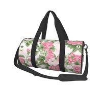 Plant Floral Flowers Duffle Bag With Shoes Compartment And Adjustable Strap,Foldable Travel Duffel Bags For Men Women,Waterproof Duffel Bags, Black, One Size