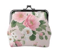 Plant Floral Flowers Full Double-Sided Printed Pattern Women's and Girls' Fashionable Leather Kiss Lock Coin Purse Card Bag