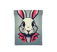 Plant Floral Flowers Print Leather Coin Purse, Small Change Pouch Wallet,Squeeze Coin Purse Pouch For Men Women, Bunny Rabbit, One Size, Fashion