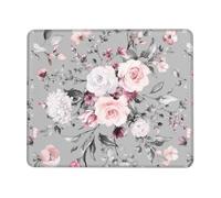 Plant Floral Flowers Print Mouse Pad with Stitched Edge Office Supplies & Gaming Computer Desk Accessories Non-Slip Rubber Mouse Pad for Computers, Laptop, Office