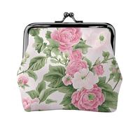 Plant Floral Flowers Print Print Coin Purse for Men Women Leather Kiss Lock Small Pouch Coin Wallet