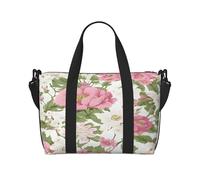 (Plant Floral Flowers) Waterproof Lightweight Hand Travel Bag - Large Carry-On for 3-5 Day Trips | Air Travel, Sports, Weekend Use | Men & Women (1-Pack)