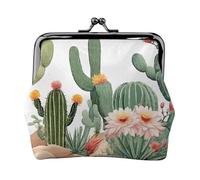 Plant Flower Full Double-Sided Printed Pattern Women's and Girls' Fashionable Leather Kiss Lock Coin Purse Card Bag