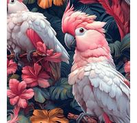 Plant Flower Peel and Stick Wallpaper 0.3×5 m Removable Self Adhesive Parrot on a Branch Contact Paper Sticky Back Thicken Waterproof Matte Wall Paper for Living Room Bedroom Furniture Decorate