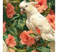 Plant Flower Peel and Stick Wallpaper 0.52×3 m Removable Self Adhesive Parrot on a Branch Contact Paper Sticky Back Thicken Waterproof Matte Wall Paper for Living Room Bedroom Furniture Decorate