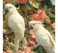 Plant Flower Self Adhesive Wallpaper Parrot on a Branch Contact Paper Peel and Stick Wallpaper Thicken Waterproof Matte with Sticky Back Canvas Wall Cabinets Furniture Stickers Decorate 0.52×20 m