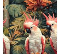 Plant Flower Self Adhesive Wallpaper Parrot on a Branch Contact Paper Peel and Stick Wallpaper Thicken Waterproof Matte with Sticky Back Canvas Wall Cabinets Furniture Stickers Decorate 0.3×3 m