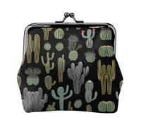 Plant Flower Women's Leather Kiss Lock Pouch â€“ Stylish Small Zipper-Free Wallet for Coins, Cards, Makeup & Essentials â€“ Compact & Lightweight Design for Daily Use, Travel & Gifting