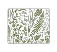 Plant Flowers Mouse Pad Green Mousepad for Desk with Non-Slip Rubber Base Cute Square Office Computer Mouse Pads for Wireless Mouse Home Office Decor Desk Accessories, 9.5×7.9 in, Vintage Leaves