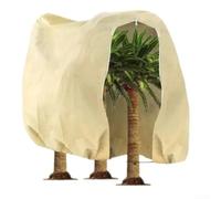 Plant Frost Cover for Large Plant Winter Protection - Thickened Non-Woven Fabric with Drawstring and Zipper Closure, Beige(300 * 300cm)