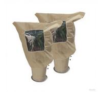 Plant Frost Protection Cover Non Woven Fabric with Visible For Window Drawstring Beige Winter Warmth Bag for Garden Outdoor Freezing Damage 2 Pack(120 * 180cm)