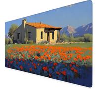 Plant Gaming Mouse Pad Poppy Large Mouse Mat Comfortable Mousepad with Smooth Cloth Surface, Textured Wear Resistant, Improved Precision and Speed, Mousemat 1500x800x3mm Office Product for Men K7-318