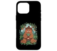 Plant Garden Stillness Happy Bear Flowers Jungle Case for iPhone 16 Pro Max