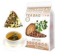 Plant Gift 50 Cups Buckwheat Burdock Tea Bag (苦荞牛蒡茶 KU QIAO NIU BANG CHA) 8.81oz (5g*50bags/250G) Mulberry Leaves, Bitter Gourd, Cassia seed Natural Mixed Herbal Combination of Floral Tea