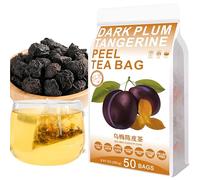 Plant Gift 50 Cups Dark Plum Tangerine Peel Tea Bag (乌梅陈皮茶 WU MEI CHEN PI CHA) 8.81oz (5g*50bags/250g) Chrysanthemum Natural Mixed Herbal Combination of Floral Tea