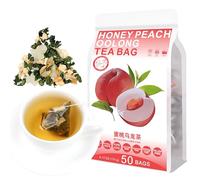 Plant Gift 50 cups Honey Peach Oolong Tea Bag (蜜桃乌龙茶 MI TAO WU LONG CHA) Dried Peach, Dried Apple, Oolong Tea 6.17oz (3.5g*50bags / 175g) Combination of Floral Tea