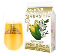 Plant Gift 50 Cups Jasmine Corn Stalk Tea Bag (茉莉花玉米须茶 MO LI HUA YU MI XU CHA) 8.81oz (5g*50bags/250g) Bitter Tea, Gardenia Natural Mixed Herbal Combination of Floral Tea