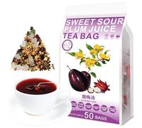 Plant Gift 50 CUPS Sweet Sour Plum Juice Tea Bag (酸梅汤 SUAN MEI TANG) Osmanthus, roselle, hawthorn, orange peel, licorice, mulberry 17.6oz (10g*50bags/500G) Mixed herbal combination of flower tea