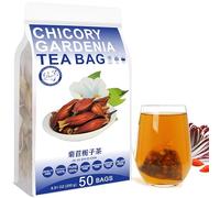 Plant Gift Chicory Gardenia Tea Bags 8.81oz (5g*50bags) Chinese Pure Nature, Health Care Mixed Tea, Combination of Floral Tea 250g 菊苣栀子茶