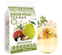 Plant Gift Honeysuckle Baimao Root Snow Pear Tea Bag 10.58oz (12g*25bags) Licorice, Chinese Pure Natural, Health Care Mixed Tea, Combination of Floral Tea 300g 金银花茅根雪梨茶
