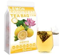 Plant Gift Lemon Lotus Leaf Tea Bags 7.05oz (4g*50bags) Lemon, Cassia seed, Lotus leaf, Hawthorn, Chinese Pure Nature, Health Care Mixed Tea, Combination of Floral Tea 200g 柠檬荷叶茶