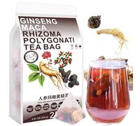 Plant Gift Rhizoma Polygonati Tea Bag 人参玛咖黄精茶, 250g/8.81oz (10g*25bags) | Non-GMO No Additives. Herbal Tea With Wolfberry, Mulberry, Maca & Ginseng - Mild Sweet Earthy Flavor, 25 Tea Bags.