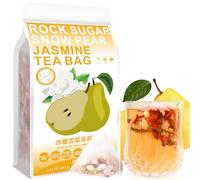 Plant Gift Rock Sugar Snow Pear Jasmine Tea Bags 冰糖雪梨茉莉茶 250g/8.81oz | Non-GMO. No Additives.Pure Nature Jasmine With Pear & Wolfberry, Sweet Floral Fruity Note. Great Hot Or Iced. (10g*25bags)