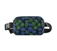 Plant Green Monstera Deliciosa Cute Fanny Pack Waist Bag for Women Men Multipurpose Crossbody Passport Bag with Adjustable Strap for Travel Shopping Running, Plant Green Monstera deliciosa, One Size