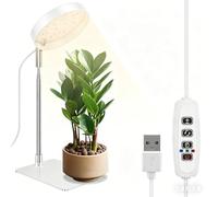 Plant Grow Light, Full Spectrum LED Grow Light, 48 LEDs Plant Lights, 10 Level Brightness Dimming, 3 Timer Modes 6.7-24.8 Inch Height Adjustable, 180° Rotatable Pole, Plants Lights Growth Lamps(white)